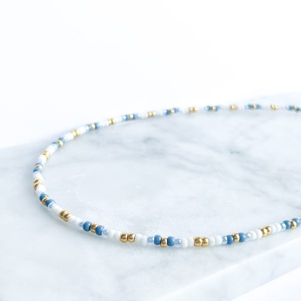 la Beij Ketting Goud Blauw Wit